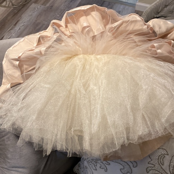 Satin Cream Tulle Tier Dress - Picture 5 of 7
